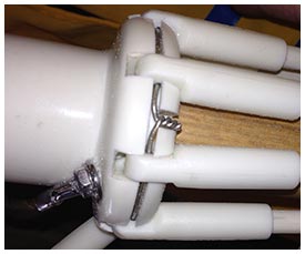 wire tied umbrella struts for market style patio umbrella